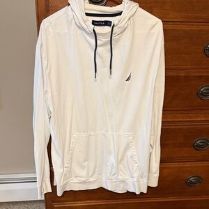 Nautica White Hoodie with Black Accents